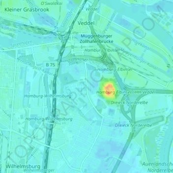 Mappa topografica Niedergeorgswerder, altitudine, rilievo
