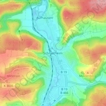 Mappa topografica Schnaitheim, altitudine, rilievo