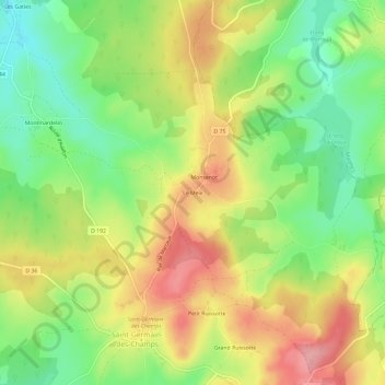 Mappa topografica Le Meix, altitudine, rilievo