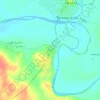Mappa topografica Locuto, altitudine, rilievo
