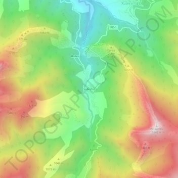 Mappa topografica Sobrefoz, altitudine, rilievo