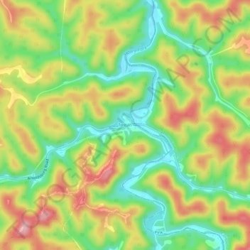 Mappa topografica Tristan, altitudine, rilievo