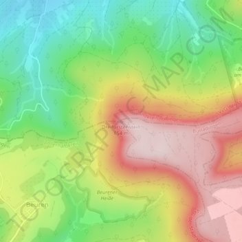 Mappa topografica Dreifürstenstein, altitudine, rilievo