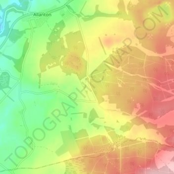 Mappa topografica Kirkhall, altitudine, rilievo