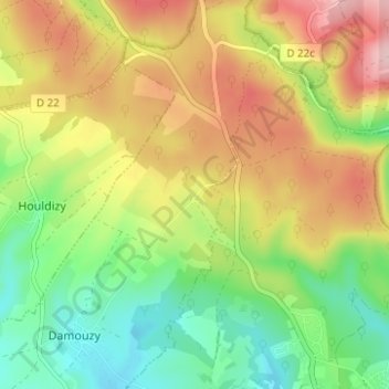 Mappa topografica Sorel, altitudine, rilievo