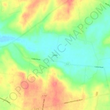 Mappa topografica Cable, altitudine, rilievo
