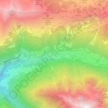 Mappa topografica Valtina, altitudine, rilievo