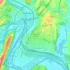 Mappa topografica Cumberland Heights, altitudine, rilievo