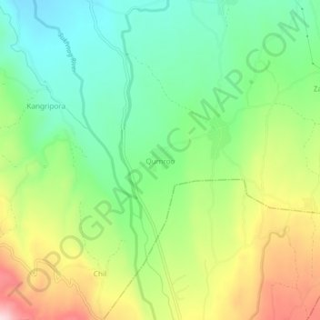 Mappa topografica Qumroo, altitudine, rilievo