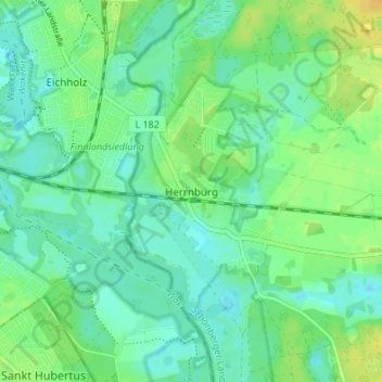 Mappa topografica Herrnburg, altitudine, rilievo