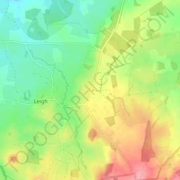 Mappa topografica Higher Totnell, altitudine, rilievo