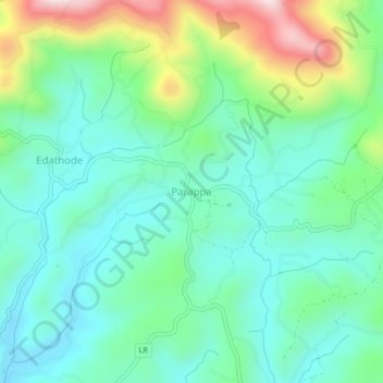 Mappa topografica Parappa, altitudine, rilievo