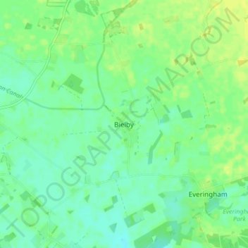 Mappa topografica Bielby, altitudine, rilievo