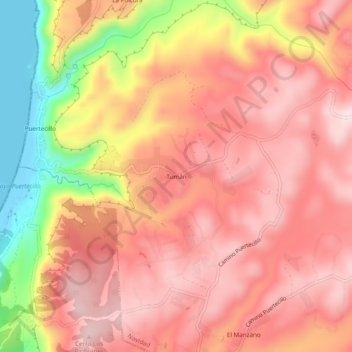 Mappa topografica Tumán, altitudine, rilievo