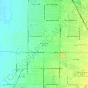 Mappa topografica North Santa Maria, altitudine, rilievo