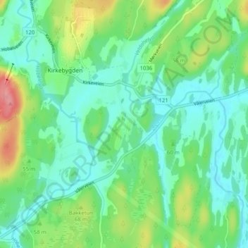 Mappa topografica Turulia, altitudine, rilievo