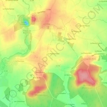 Mappa topografica La Maisonneuve, altitudine, rilievo