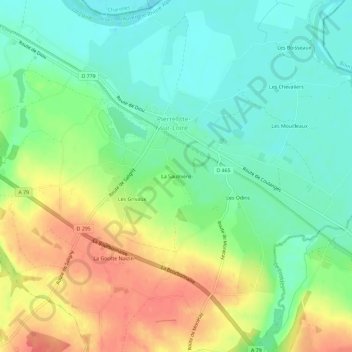Mappa topografica La Saulnière, altitudine, rilievo