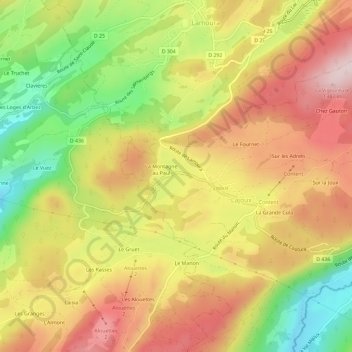 Mappa topografica Petite Joux, altitudine, rilievo
