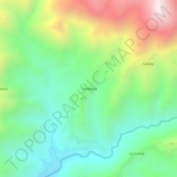 Mappa topografica Tamboya, altitudine, rilievo