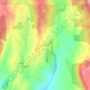 Mappa topografica Sierra Glen, altitudine, rilievo