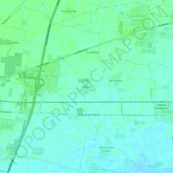 Mappa topografica Gazzolo, altitudine, rilievo