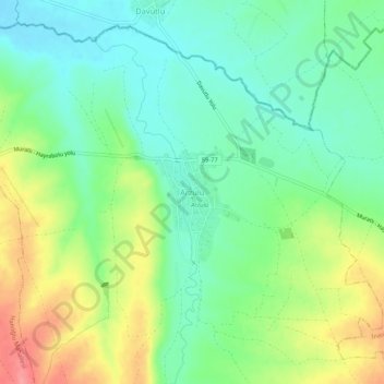 Mappa topografica Arzulu, altitudine, rilievo