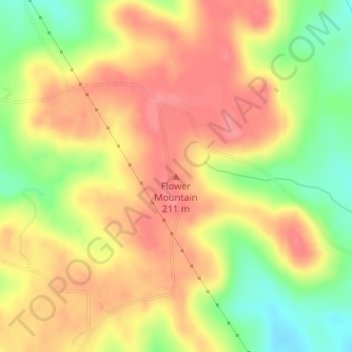 Mappa topografica Flower Mountain, altitudine, rilievo