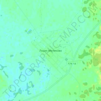 Mappa topografica Лорис-Меликово, altitudine, rilievo