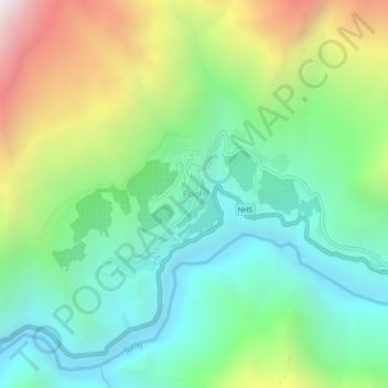 Mappa topografica Pooh, altitudine, rilievo