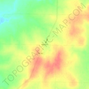 Mappa topografica Blanton, altitudine, rilievo