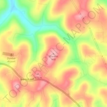 Mappa topografica Blanket Hill, altitudine, rilievo
