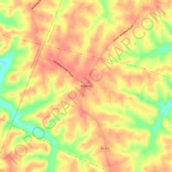 Mappa topografica Minerva, altitudine, rilievo