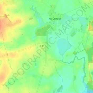 Mappa topografica Hof Meteln, altitudine, rilievo