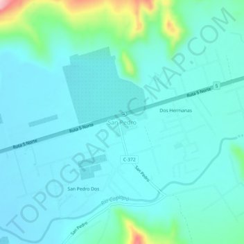 Mappa topografica San Pedro, altitudine, rilievo