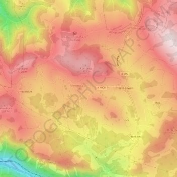 Mappa topografica Vorderdorf, altitudine, rilievo