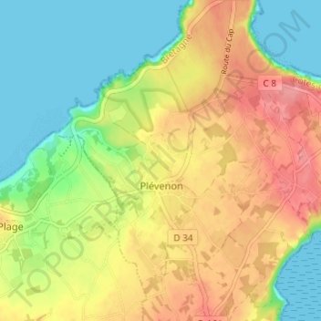 Mappa topografica Le Pont Tirant, altitudine, rilievo