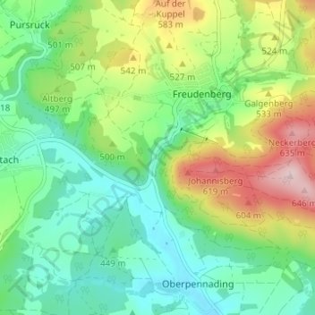 Mappa topografica Hammermühle, altitudine, rilievo