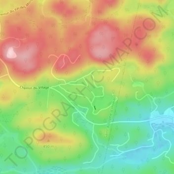 Mappa topografica Domaine-Alpine, altitudine, rilievo