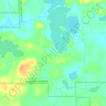 Mappa topografica Craig Lake State Park, altitudine, rilievo