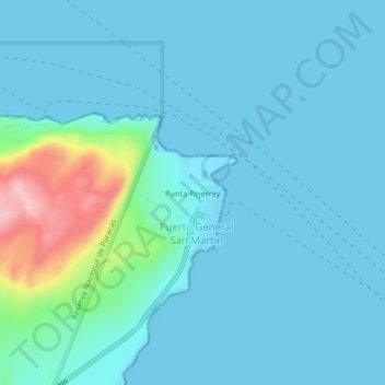 Mappa topografica Punta Pejerrey, altitudine, rilievo