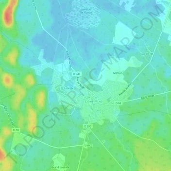 Mappa topografica Lo Baish Lit, altitudine, rilievo