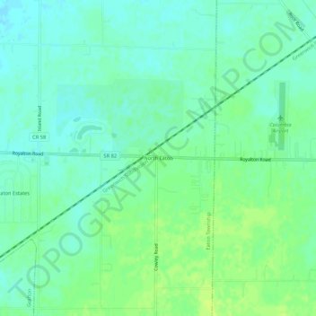 Mappa topografica North Eaton, altitudine, rilievo