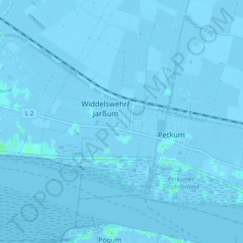 Mappa topografica Widdelswehr, altitudine, rilievo