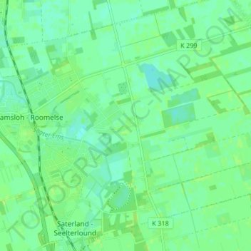 Mappa topografica Hollenermoor, altitudine, rilievo