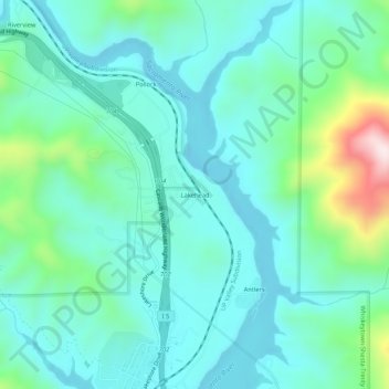 Mappa topografica Lakehead, altitudine, rilievo