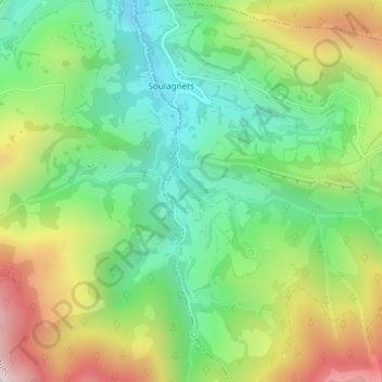 Mappa topografica Cascade du Pan, altitudine, rilievo