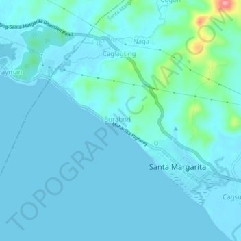 Mappa topografica Purok 3, altitudine, rilievo