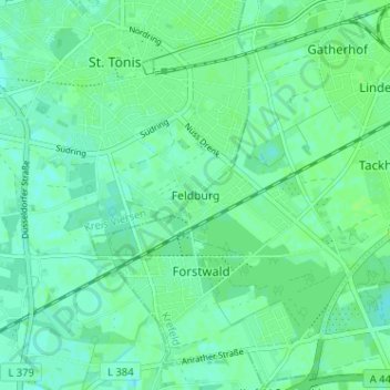 Mappa topografica Feldburg, altitudine, rilievo