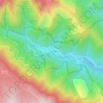Mappa topografica La Pénarie, altitudine, rilievo